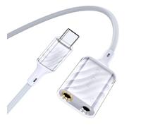 MOSWAG Adaptateur USB C vers Jack 3,5 mm, Splitter USB C vers Double Jack Aux Écouteur Câble, Double 3.5mm Femelle Adaptateur Casque Écouteur Câble, pour Casques Audio
