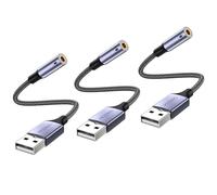 MOSWAG Adaptateur USB vers Jack 3,5 mm, Carte Son Externe USB A vers AUX Stéréo Auxiliaire 3,5mm Compatible avec Casque,PC,Linux (Remarque: Ne Convient Pas Aux Téléviseurs)
