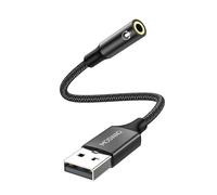 MOSWAG Adaptateur USB vers Jack 3,5mm Carte Son Externe AUX Stéréo 1 Pack