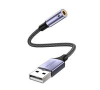 MOSWAG Adaptateur USB vers Jack 3,5mm Carte Son Externe AUX Stéréo 1 Pack