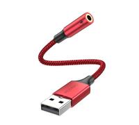 MOSWAG Adaptateur USB vers Jack 3,5mm Carte Son Externe AUX Stéréo 1 Pack