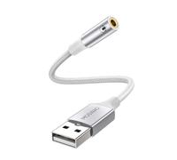 MOSWAG Adaptateur USB vers Jack 3,5mm Carte Son Externe AUX Stéréo 1 Pack
