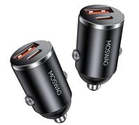 MOSWAG Allume Cigare USB C Adaptateur, 2 Ports Charge Rapide Chargeur Voiture with USB C USB A, QC3.0 Charge Rapide Chargeur Voiture pour IPhone 15/14 Samsung S23 Huawei etc
