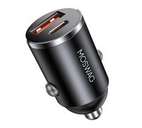 MOSWAG Allume Cigare USB C Adaptateur, 2 Ports Charge Rapide Chargeur Voiture with USB C USB A, QC3.0 Charge Rapide Chargeur Voiture