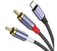 MOSWAG Câble 2 RCA USB C Audio Stéréo Adaptateur Type C Mâle vers 2 RCA Mâle Y Auxiliaire Audio Câble Numérique Compatible avec Téléphone Amplificateur Enceinte HDTV Home Cinéma Vidéo Projecteur