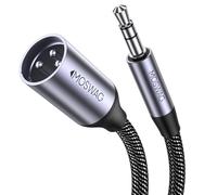 MOSWAG Câble 3,5 mm vers XLR, Câble Microphone 3,5 mm vers XLR, Mini Jack Aux vers XLR Mâle Plaqué or Compatible iPod, Téléphone Portable, Ordinateur Portable, Haut Parleur (2M)