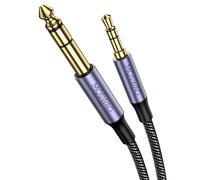 MOSWAG Câble Audio 3.5mm vers 6.35mm Stéréo Jack 1M, Câble Jack TRS Nylon Tressé 6.35 Mâle vers 3.5 Mâle pour DVD, Haut Parleurs, Table de Mixage, Cinéma Maison etc