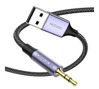 MOSWAG Câble audio USB mâle 2,5 mm compatible avec les écouteurs Bluetooth Bose 700 quietcomfort qc55 qc35ii qc35 qc25, JBl e45bt e55bt e65btnc
