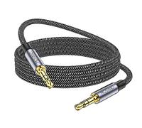 MOSWAG Câble auxiliaire 3,5 mm mâle vers mâle de 2 m - Câble audio auxiliaire 3,5 mm en nylon tressé pour téléphones, écouteurs, haut-parleurs, tablettes, PC, lecteurs de musique et plus encore