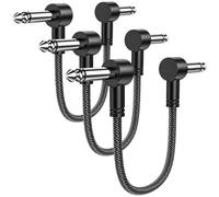 MOSWAG Câble de Pédale 6,35 mm à Angle Droit, Câble Patch 15 cm, Pack de 3