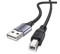 MOSWAG Câble Imprimante USB 2.0 A vers B 2M Nylon Tressé 480Mbps Haute Vitesse Compatible HP Canon Epson Dell Brother Samsung Xerox Lexmark Pour PC, Scanner, Appareil Photo, Piano MIDI, Multifonction
