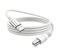 MOSWAG Câble Imprimante USB 2.0 A vers B 2M Nylon Tressé 480Mbps Haute Vitesse Compatible HP Canon Epson Dell Brother Samsung Xerox Lexmark Pour PC, Scanner, Appareil Photo, Piano MIDI, Multifonction