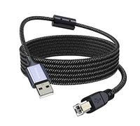 MOSWAG Câble Imprimante USB 2.0 A vers B 3M Nylon Tressé 480Mbps Haute Vitesse Compatible HP Canon Epson Dell Brother Samsung Xerox Lexmark Pour PC, Scanner, Appareil Photo, Piano MIDI, Multifonction