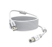MOSWAG Câble Imprimante USB 2.0 A vers B 5M Nylon Tressé 480Mbps Haute Vitesse Compatible HP Canon Epson Dell Brother Samsung Xerox Lexmark Pour PC, Scanner, Appareil Photo, Piano MIDI, Multifonction