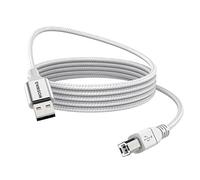 MOSWAG Câble Imprimante, USB 2 Mètres 2.0 A Mâle vers USB B Scanner Cordon Printer, USB Cable A vers B 2.0 Nylon Tressé Compatible avec HP, Dell, Brother, Xerox, Samsung et autres (1M)