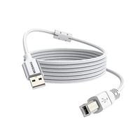 MOSWAG Câble Imprimante, USB 2 Mètres 2.0 A Mâle vers USB B Scanner Cordon Printer, USB Cable A vers B 2.0 Nylon Tressé Compatible avec HP, Dell, Brother, Xerox, Samsung et autres (3M)