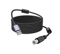 MOSWAG Câble Imprimante, USB 2 Mètres 2.0 A Mâle vers USB B Scanner Cordon Printer, USB Cable A vers B 2.0 Nylon Tressé Compatible avec HP, Dell, Brother, Xerox, Samsung et autres (10M)