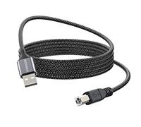 MOSWAG Câble Imprimante, USB 2 Mètres 2.0 A Mâle vers USB B Scanner Cordon Printer, USB Cable A vers B 2.0 Nylon Tressé Compatible avec HP, Dell, Brother, Xerox, Samsung et autres (1M)