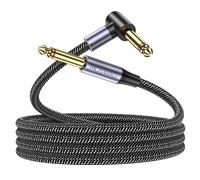 MOSWAG Câble Instrument 3m - Jack Coudé pour Guitare Électrique et Basse - Connecteur Tressé pour Ampli