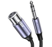 MOSWAG Câble Jack 6.35 vers XLR, Câble Micro XLR Femelle vers Jack 6.35, Câble XLR Femelle vers Jack Stéréo TRS 6.35mm pour Guitare, Amplificateur, Microphone, Table de mixage (3M)