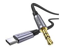 MOSWAG Câble Jack USB C vers 3.5mm Audio Auxiliaire 1M Adaptateur USB-C vers Prise Jack Stéréo pour Écouteurs Casque Compatible avec iPhone, iPad, Samsung Galaxy, Macbook, Google Pixel, Huawei