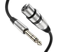 MOSWAG Câble Micro XLR Femelle vers Jack 6,35mm 1M pour Guitare Mixag
