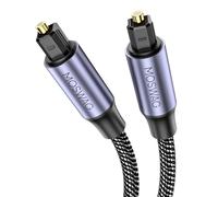 MOSWAG Câble Optique Audio,2m Câble Optique [Nylon Tressé, 24KPlaqué Or, Durable] Toslink pour Home Cinema, Barre de Son, TV, Samsung, Bose, LG, Sony, Sonos, PS4, Xbox