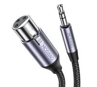 MOSWAG Câble XLR （Femelle） vers mini 3.5 Jack, Câble de Microphone XLR Femelle vers 3.5mm TRS Jack pour Téléphone portable, Ordinateur, Microphone (2M)