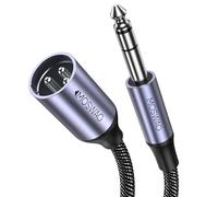 MOSWAG Câble XLR Mâle vers Jack 6,35 mm TRS Stéréo pour Audio, Microphone, Mixeur, Amplificateur (3M)