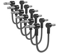 MOSWAG Câbles Patch Guitare, Guitare Pédale Jumper, 6.35mm Angle droit Plug Plat Guitare Jumper Pour Pédales, Amplificateurs, équipement audio (pack de 6)