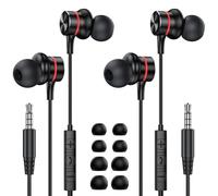 MOSWAG Écouteurs Intra-Auriculaires, Ecouteurs Filaire Jack 3.5mm avec Microphone, Confortable Réduction du Bruit Son Stéréo Contrôle Compatibilité avec Galaxy, MP4 (2Pack)