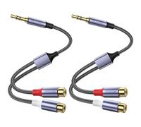 MOSWAG Paquet de 2 câbles Audio 3,5 mm à Double Cinch, 2 Prises Casque RCA avec Adaptateur Audio stéréo RCA Compatible avec Les écouteurs, Les systèmes domestiques, l'autoradio, etc