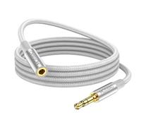 MOSWAG Rallonge Jack Audio 3.5 mm 3 Pôles pour Casque Micro, Nylon Tressé Jack Mâle vers Femelle Câble Extension Audio Stéréo Compatible avec MacBook, IMAC, voitures, téléviseurs, DVD (10M)