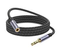 MOSWAG Rallonge Jack Audio 3.5 mm 3 Pôles pour Casque Micro, Nylon Tressé Jack Mâle vers Femelle Câble Extension Audio Stéréo Compatible avec MacBook, IMAC, voitures, téléviseurs, DVD (5M)