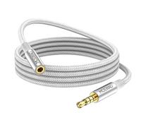 MOSWAG Rallonge Jack Audio 3.5 mm 4 Pôles pour Casque Micro, Nylon Tressé Jack Mâle vers Femelle Câble Extension Audio Stéréo Compatible avec Écouteur Gamer Switch Manette PS5 PC Portable(4M)