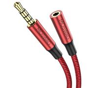 MOSWAG Rallonge Jack Audio 3.5 mm 4 Pôles pour Casque Micro, Nylon Tressé Jack Mâle vers Femelle Câble Extension Audio Stéréo Compatible avec Écouteur Gamer Switch Manette PS5 PC Portable