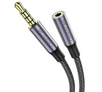 MOSWAG Rallonge Jack Audio 3.5 mm 4 Pôles pour Casque Micro, Nylon Tressé Jack Mâle vers Femelle Câble Extension Audio Stéréo Compatible avec Écouteur Gamer Switch Manette PS5 PC Portable(8M)