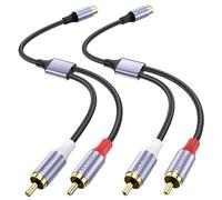 MOSWAG RCA Splitter 1 Femelle 2 Mâle 2 Pack, Câble Audio Vidéo Adaptateur Y Pour Amplificateur, Console de Jeu, Lecteur CD, Subwoofer, Home Cinéma, HDTV