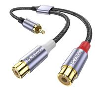 MOSWAG RCA Splitter 1 Mâle 2 Femelle, Câble Audio Vidéo Adaptateur Rallonge Compatible Avec Woofer, Haut-Parleur, Home Cinéma, HDTV, Consoles de Jeux