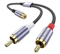 MOSWAG RCA Splitter Y Audio Adaptateur 1 Femelle 2 Mâle pour Amplificateur, Lecteur CD, Subwoofer, Home Cinéma, HDTV, Console de Jeux