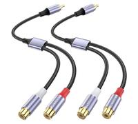MOSWAG RCA Y Splitter Câble Adaptateur 1 Mâle 2 Femelle - Compatible Avec Subwoofer, Haut-Parleur, Home Cinéma