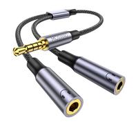 MOSWAG Splitter Audio Jack Double 3.5mm Mâle vers 2 Femelle 4 Pôles, Adaptateur Casque Écouteur Câble Stéréo pour Casques Audio, Enceintes, Smartphones, Tablettes, Samsung, MP3