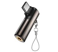 MOSWAG USB C à 3,5 mm Jack, Type C Adaptateur Casque Angle Droit Auxiliaire Microphone Dongle Audio Haute Résolution DAC Chip Compatible avec Galaxy S24 S23 S22 Ultra S20 FE A53 Note 20 Pixel 7