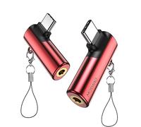 MOSWAG USB C à 3,5 mm Jack, Type C Adaptateur Casque Angle Droit Auxiliaire Microphone Dongle Audio Haute Résolution DAC Chip Compatible avec Galaxy S24 S23 S22 Ultra S20 FE A53 Note 20 Pixel 7