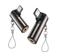 MOSWAG USB C à 3,5 mm Jack, Type C Adaptateur Casque Angle Droit Auxiliaire Microphone Dongle Audio Haute Résolution DAC Chip Compatible avec Galaxy S24 S23 S22 Ultra S20 FE A53 Note 20 Pixel 7