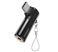 MOSWAG USB C à 3,5 mm Jack, Type C Adaptateur Casque Angle Droit Auxiliaire Microphone Dongle Audio Haute Résolution DAC Chip Compatible avec Galaxy S24 S23 S22 Ultra S20 FE A53 Note 20 Pixel 7