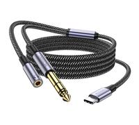 MOSWAG USB C à 6,35 mm TRS 5m, Adaptateur Professionnel USB C à 6.35mm Auxiliaire Audio Stéréo Pour L'audio, L'enregistrement et L'écoute de Google pixel 4XL, Galaxy Note 10 + / S20 +