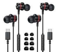 MOSWAG USB C Écouteurs Filaires Écouteurs de Type C Microphone et Contrôle du Volume HiFi Stéréo Écouteurs de Type C pour IPhone 16 15 15 Pro Max, Samsung Galaxy S23 S24 Fe Ultra Google Pixel (2Pack)