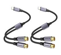 MOSWAG USB C Male Stecker zu Dual RCA Frauen Stecker Stereo Audio Cable,Connexion USB C compatible pour ordinateur, ordinateur portable, téléphone portable, Connexion RCA compatible pour haut-parleurs