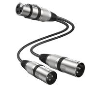 MOSWAG XLR Y Splitter Femme à 2 Mâle(0.25M / 0.82Pieds), 3 Broches Femme à Double Mâle équilibré Splitter Cordon avec PVC pour Mélangeur/Amplificateur/Patch Bays